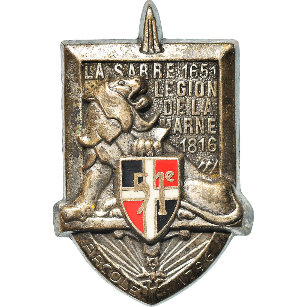 France, 51ème Régiment, Légion de la Marne, Médaille, 1970, Très bon état