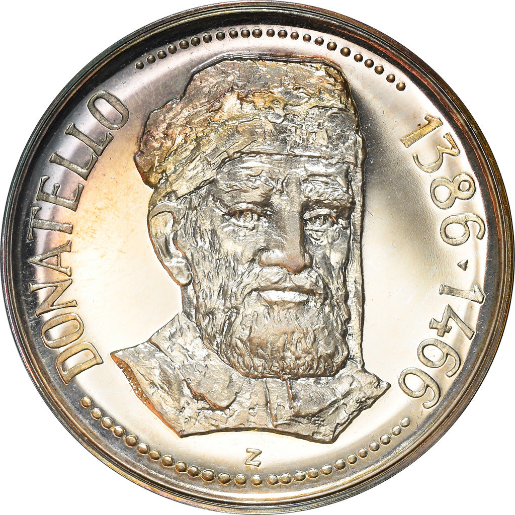 Italy, Medal, Donatello, Vème Centenario della Morte, 1966, MS(64), Silver