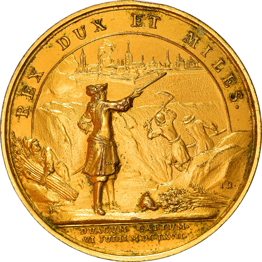 Francia, medalla, Louis XIV, Prise de Douai, History, 1967, Mauger, Restrike