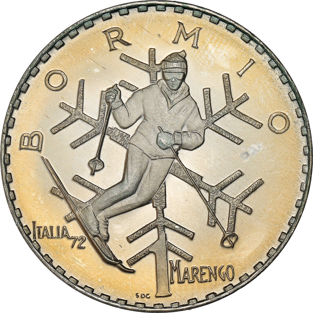 Italie, Médaille, I Marenghi del Sole, 1 Marengo, Bormio, 1972, SPL+, Argent