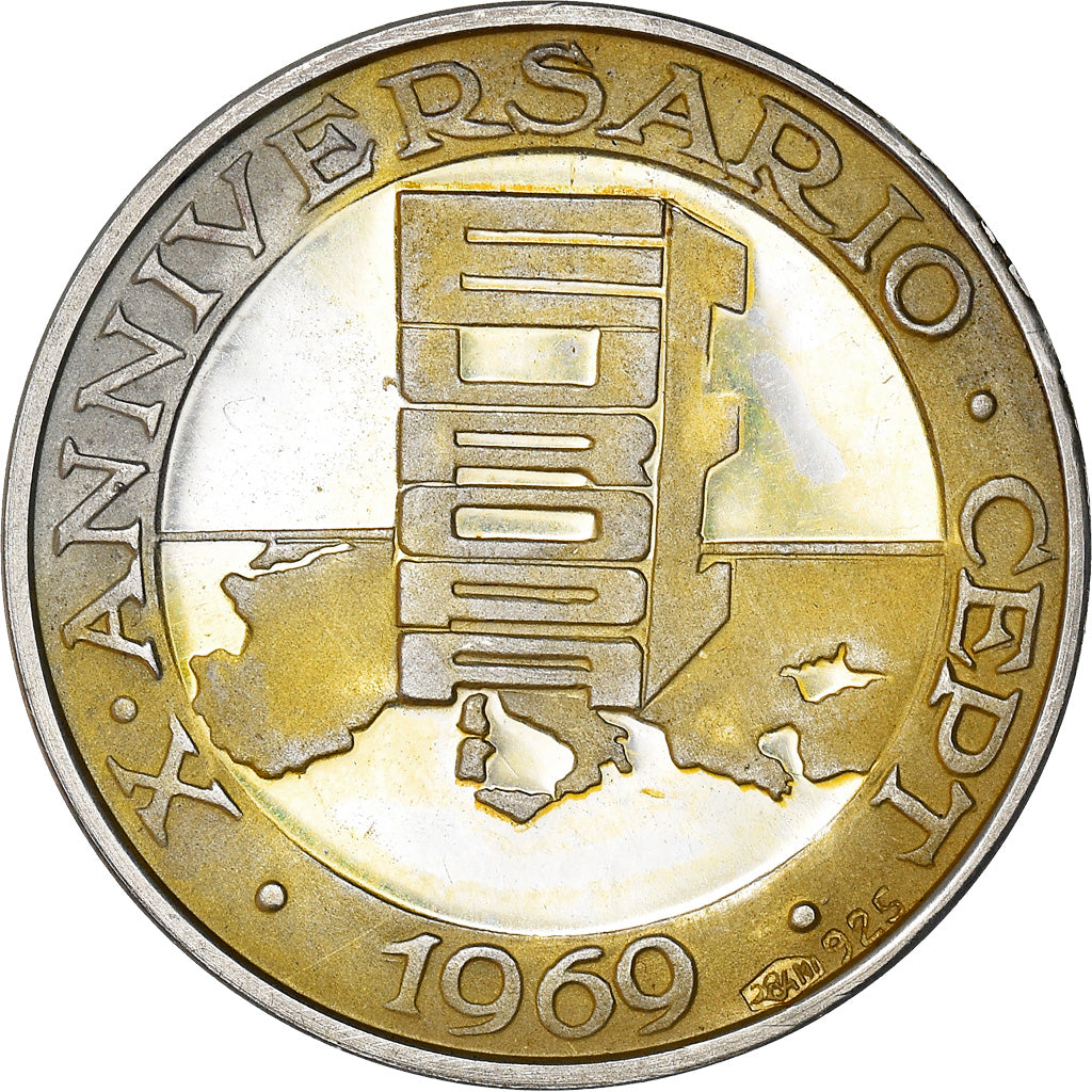 Italien, Medaille, X Anniversario CEPT, Arts & Culture, 1969, VZ, Silber
