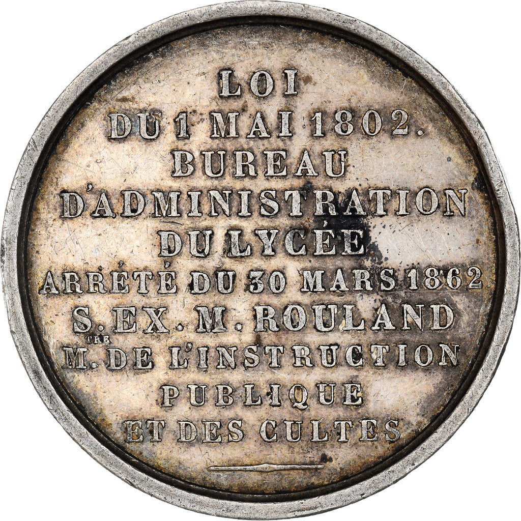 France, Medal, Napoléon III, Bureau d'Administration du Lycée, 1862