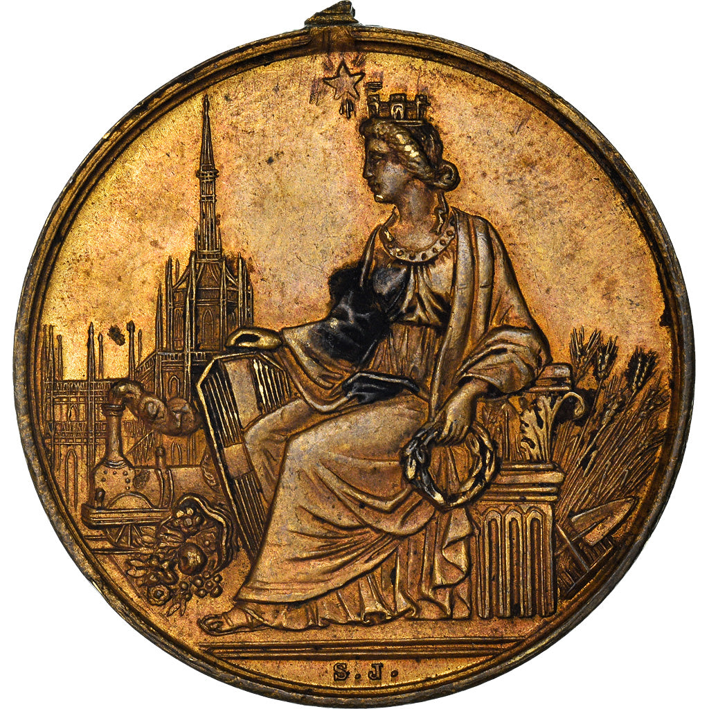 Italia, medalla, Esposizione Nazionale, Milano, Arts & Culture, 1881, MBC