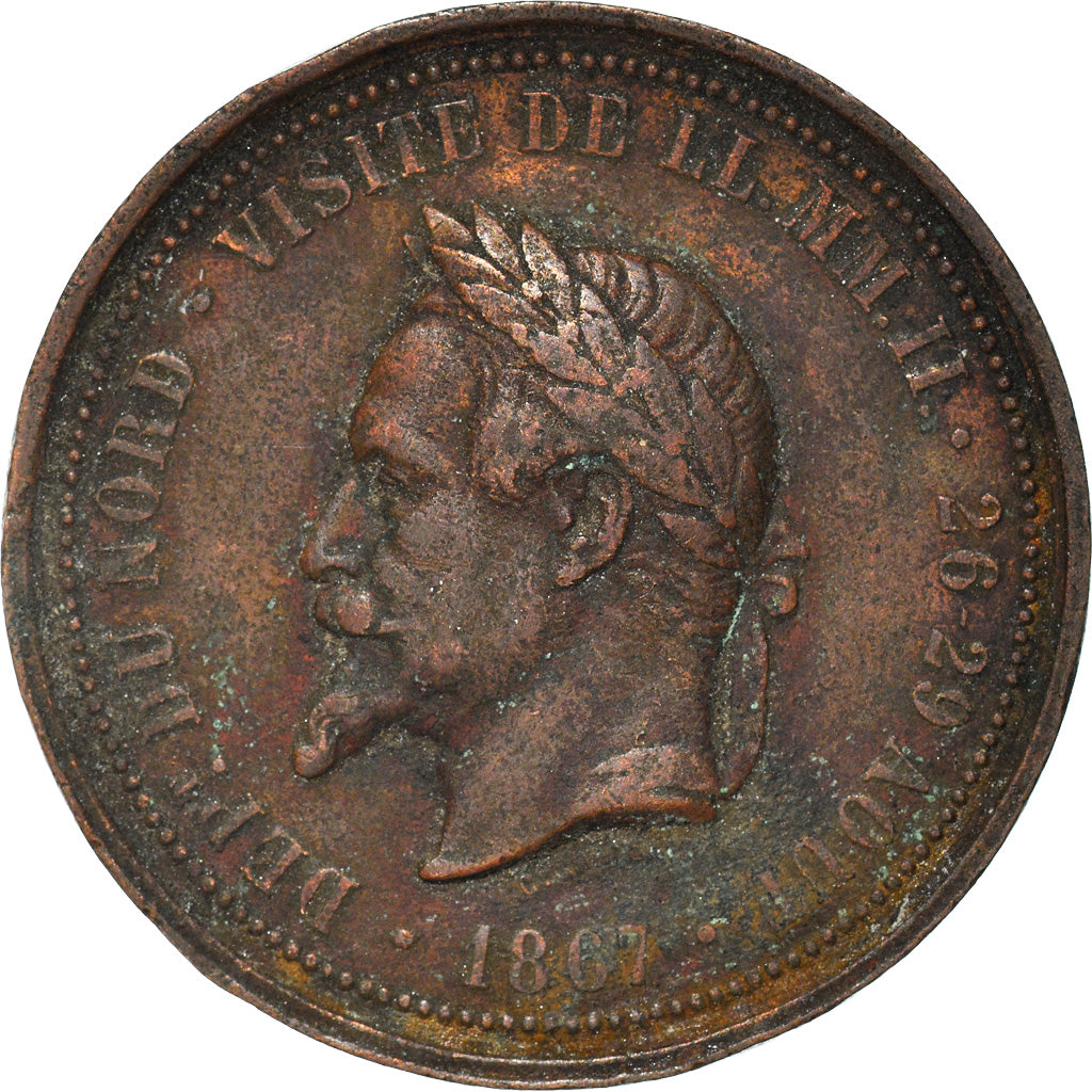 Frankreich, Medaille, Napoléon III, Visite de la Chambre de Commerce de Lille
