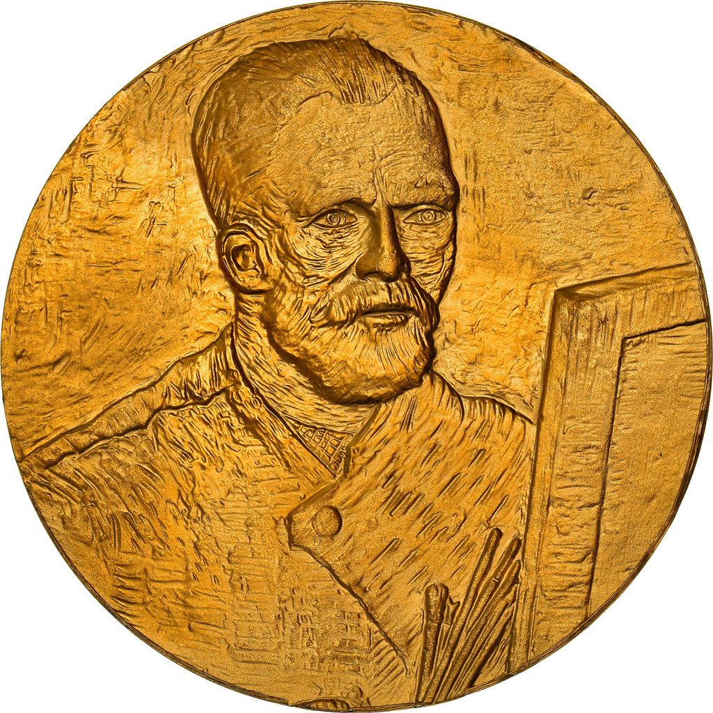 Francia, medalla, Peinture, Van Gogh, Auto-Portrait au Chevalet, FDC, Bronce