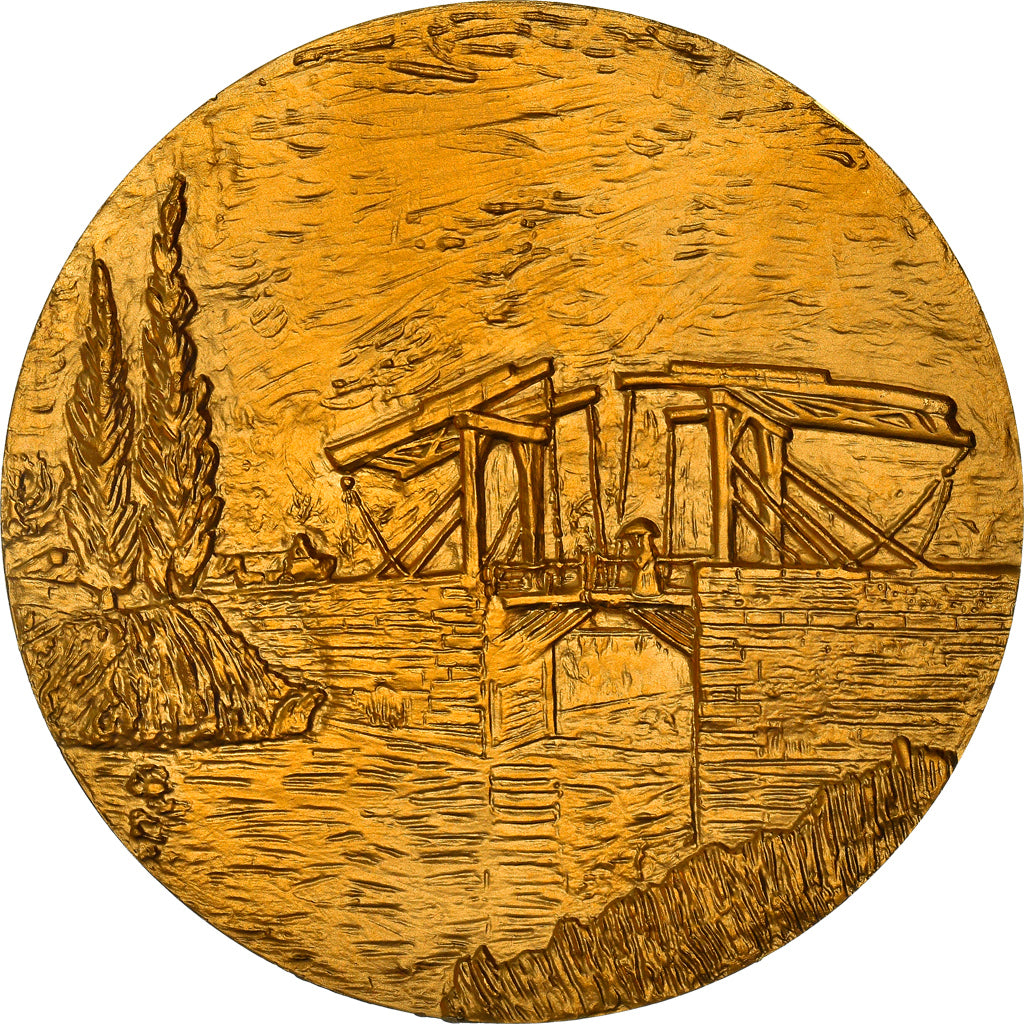 France, Médaille, Peinture, Van Gogh, Le Pont-Levis, Arts & Culture, FDC, Gilt