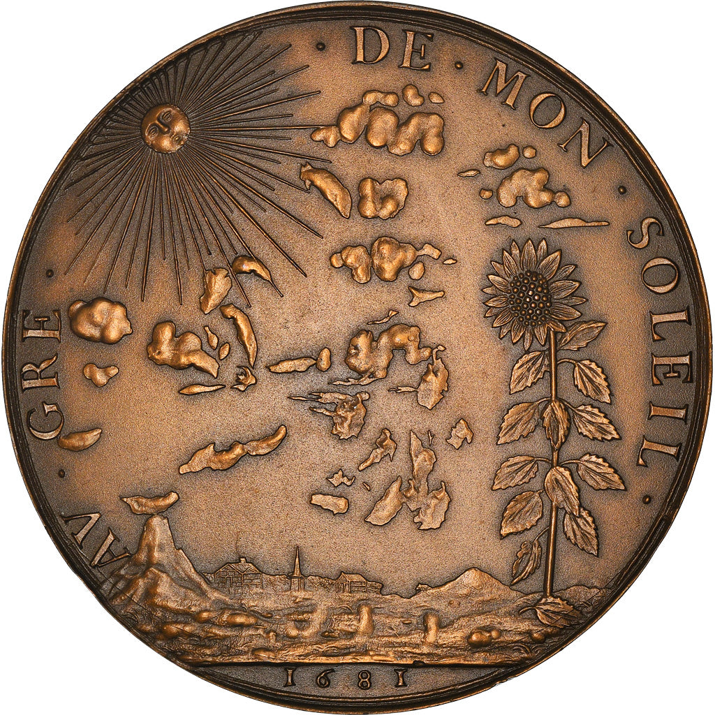 Francja, Medal, Louis XIV, Roi Soleil, Historia, 1681, Molart, Ponowne bicie