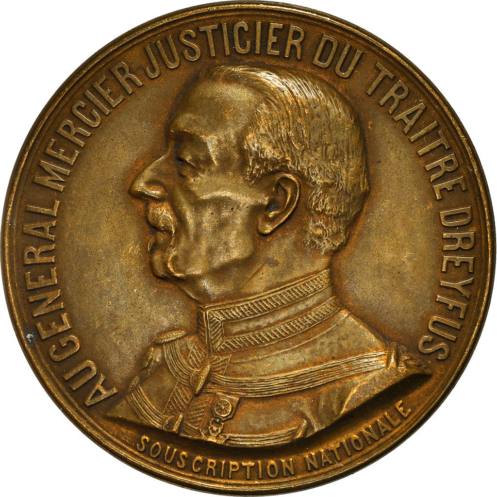 Francja, medal, Au Général Mercier, Justicier du Traitre Dreyfus, 1906