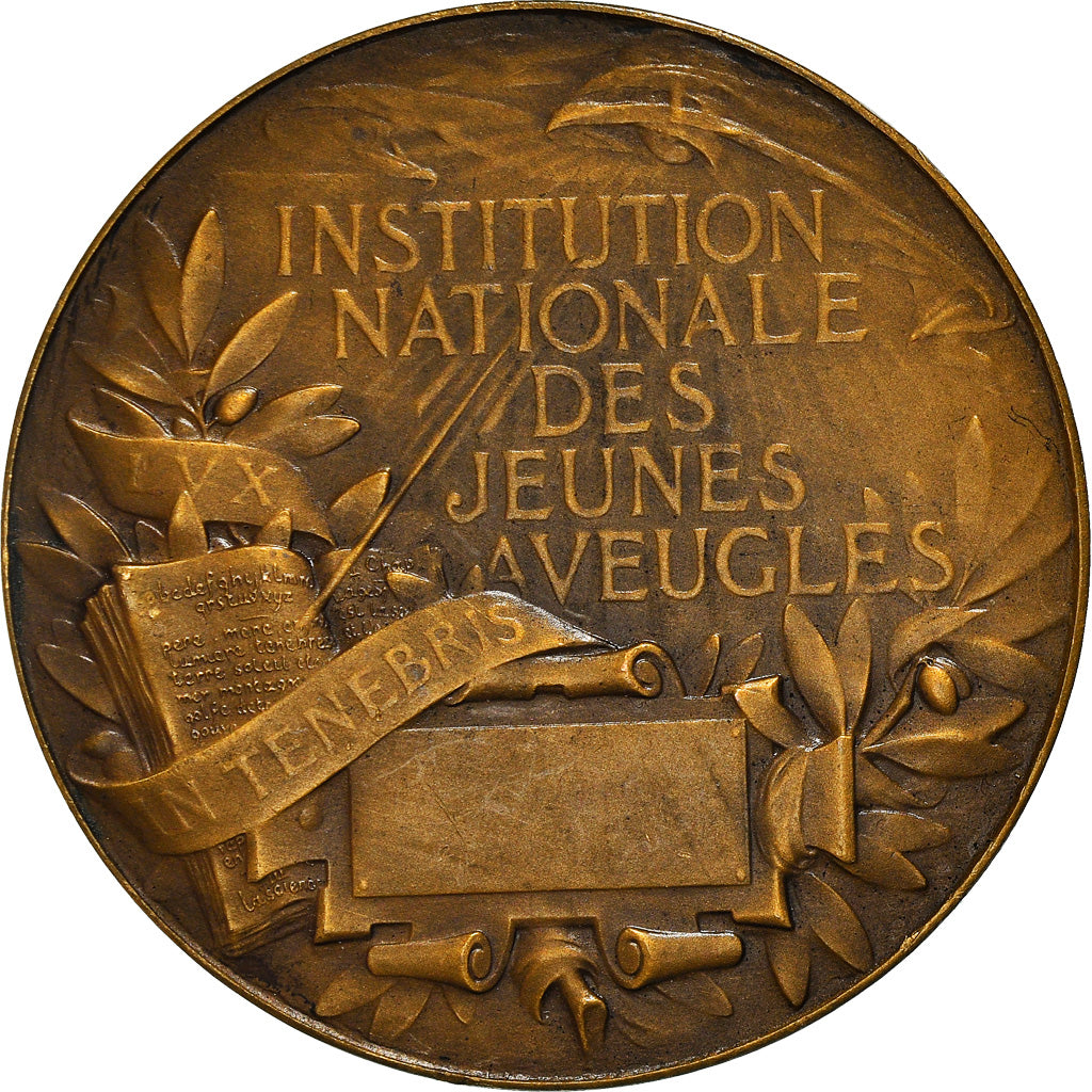 Francja, Medal, Valentin Haüy, Institution Nationale des Jeunes Aveugles, 1887