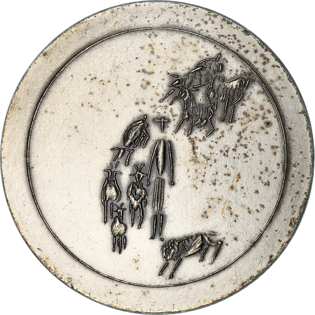 Frankreich, Medaille, Animalière, Chèvre, 1963, Auricoste, VZ, Silvered bronze