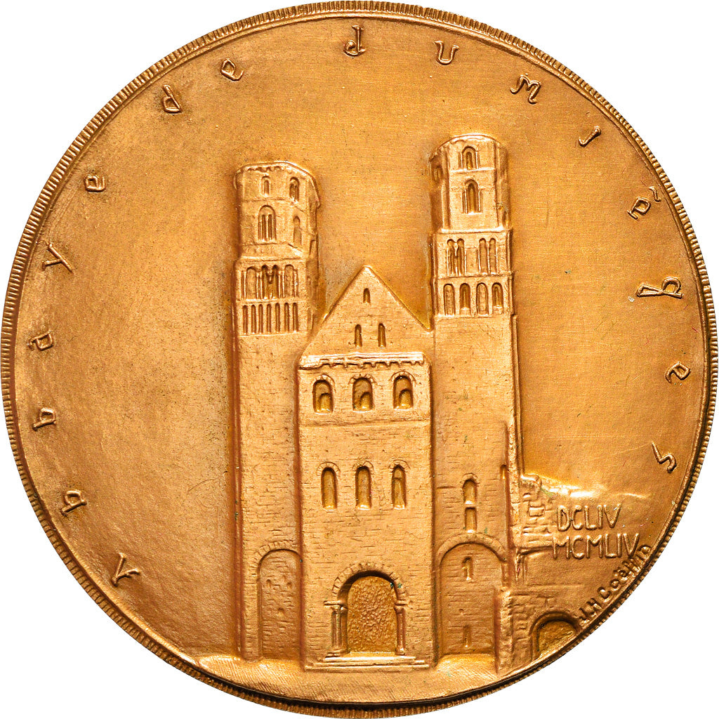 Francja, Medal, Normandie - Abbaye de Jumièges, 1968, Coeffin, AU(55-58)