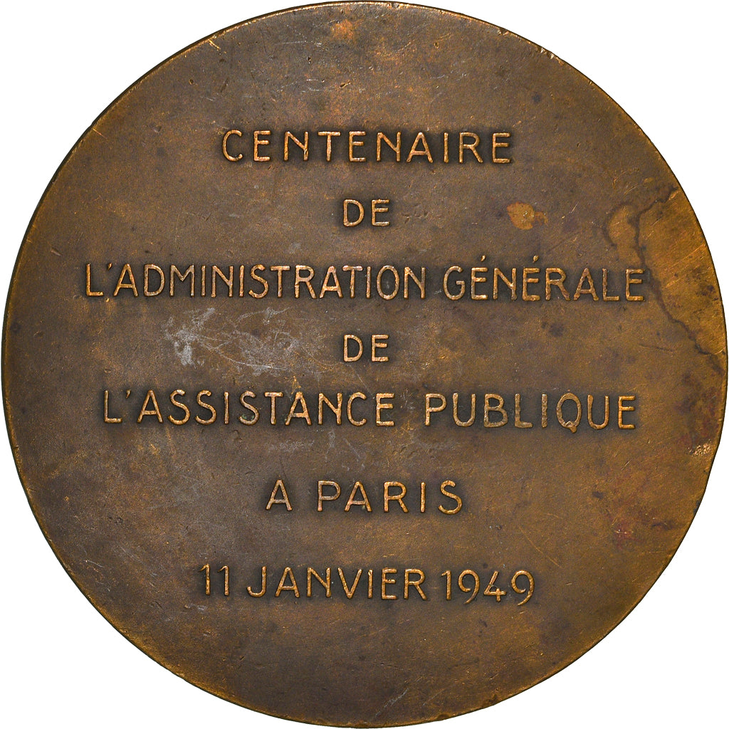 Francja, Medal, Centenaire de l'Assistance Publique à Paris, Society, 1949, De