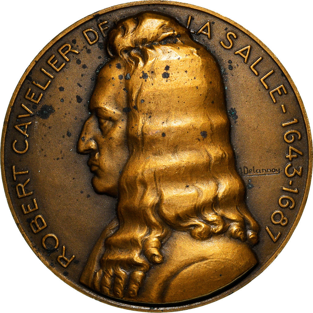 Francja, Medal, Ludwik XIV, Robert Cavelier de la Salle, Explorateur, Historia