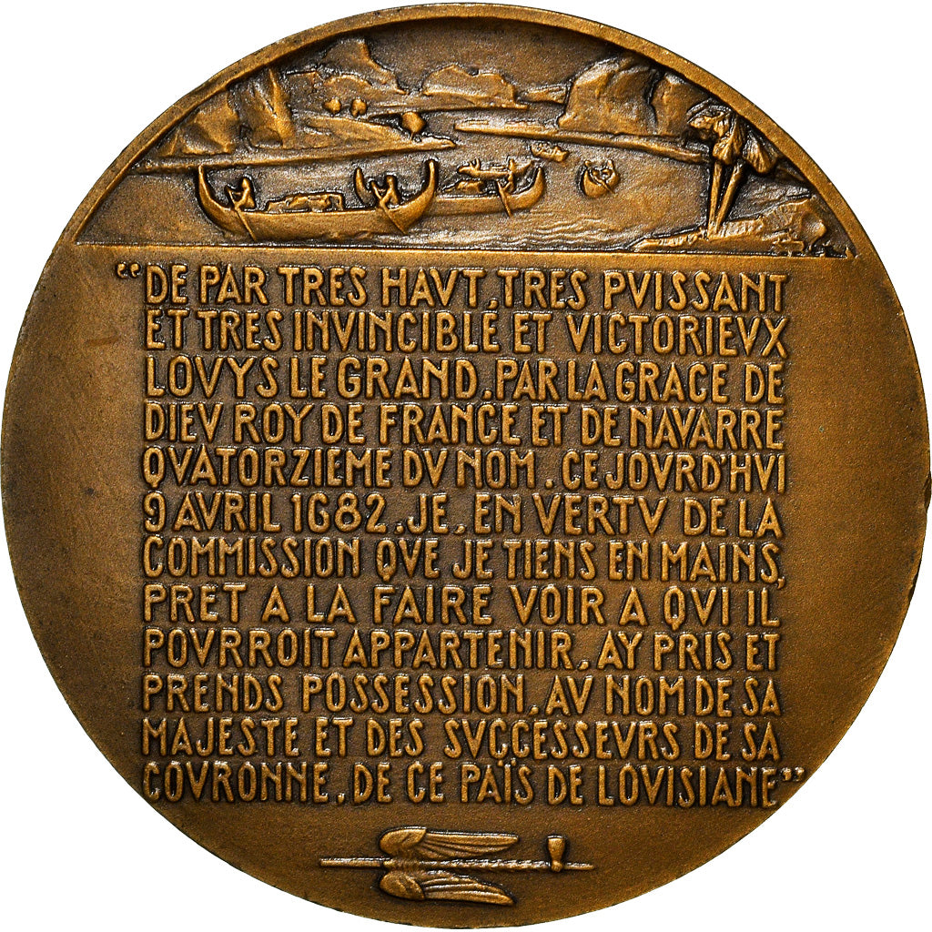 Francja, Medal, Ludwik XIV, Robert Cavelier de la Salle, Explorateur, Historia