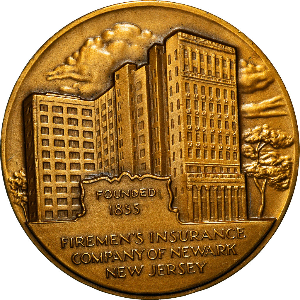Estados Unidos de América, medalla, Firemen's Insurance Company of Newark New