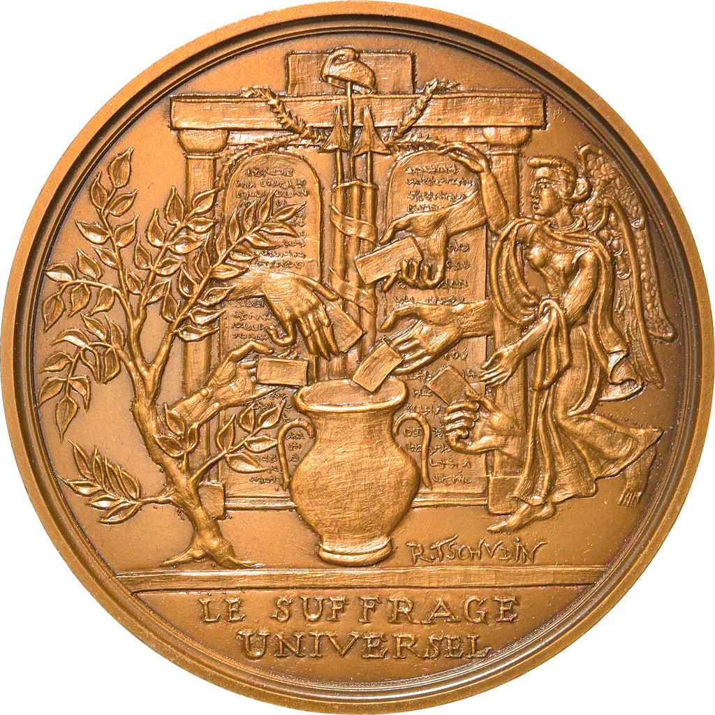 Francja, Medal, Révolution Française, Le Suffrage Universelle, Historia, 1987