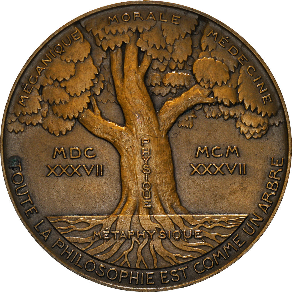 France, Médaille, Philosophie, René Descartes, Arts & Culture, 1937, Turin