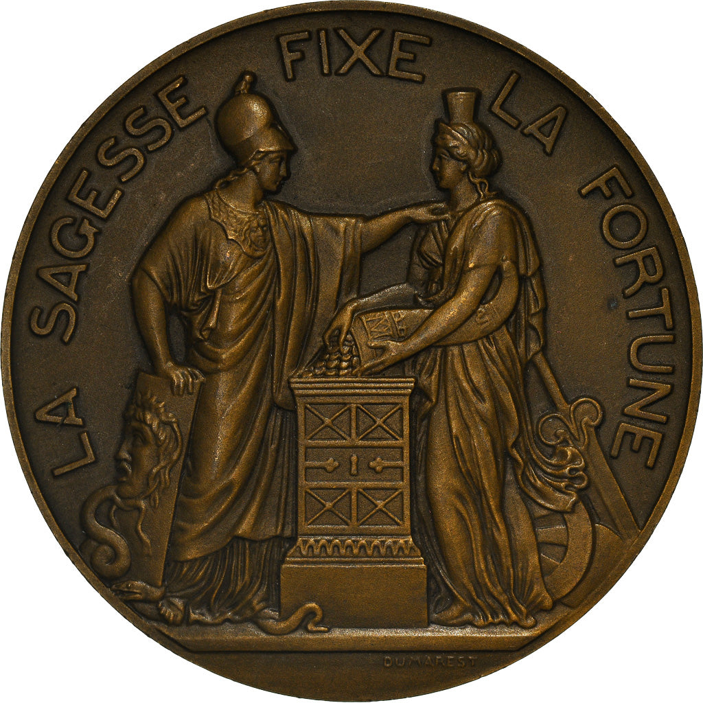Francja, Medal, La Banque de France, La Sagesse fixe la Fortune, 1950, Dumarest