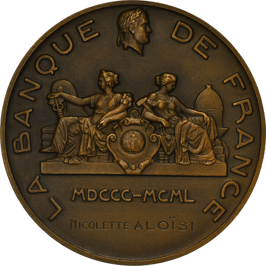 Francja, Medal, La Banque de France, La Sagesse fixe la Fortune, 1950, Dumarest