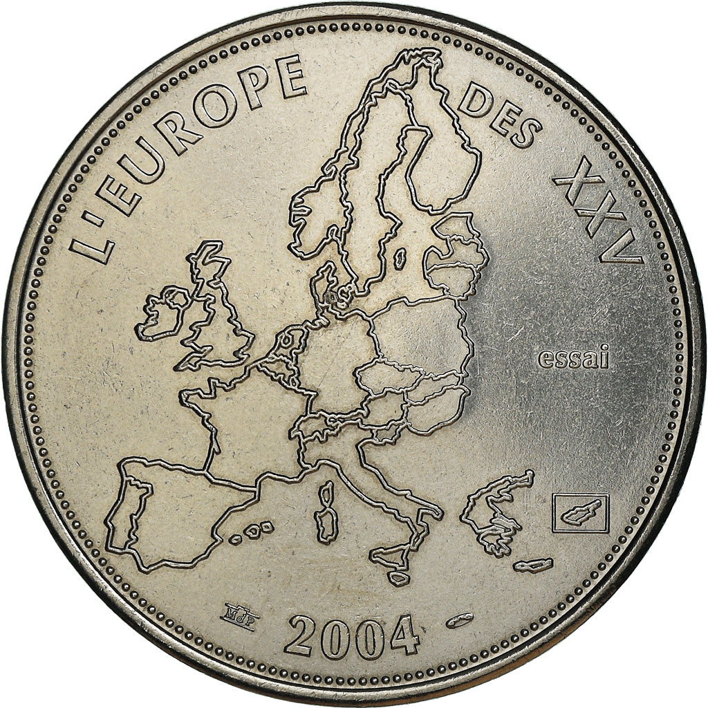 Frankrijk, Medaille, L'Europe des XXV, Essai, Politics, 2004, FDC, Copper-nickel