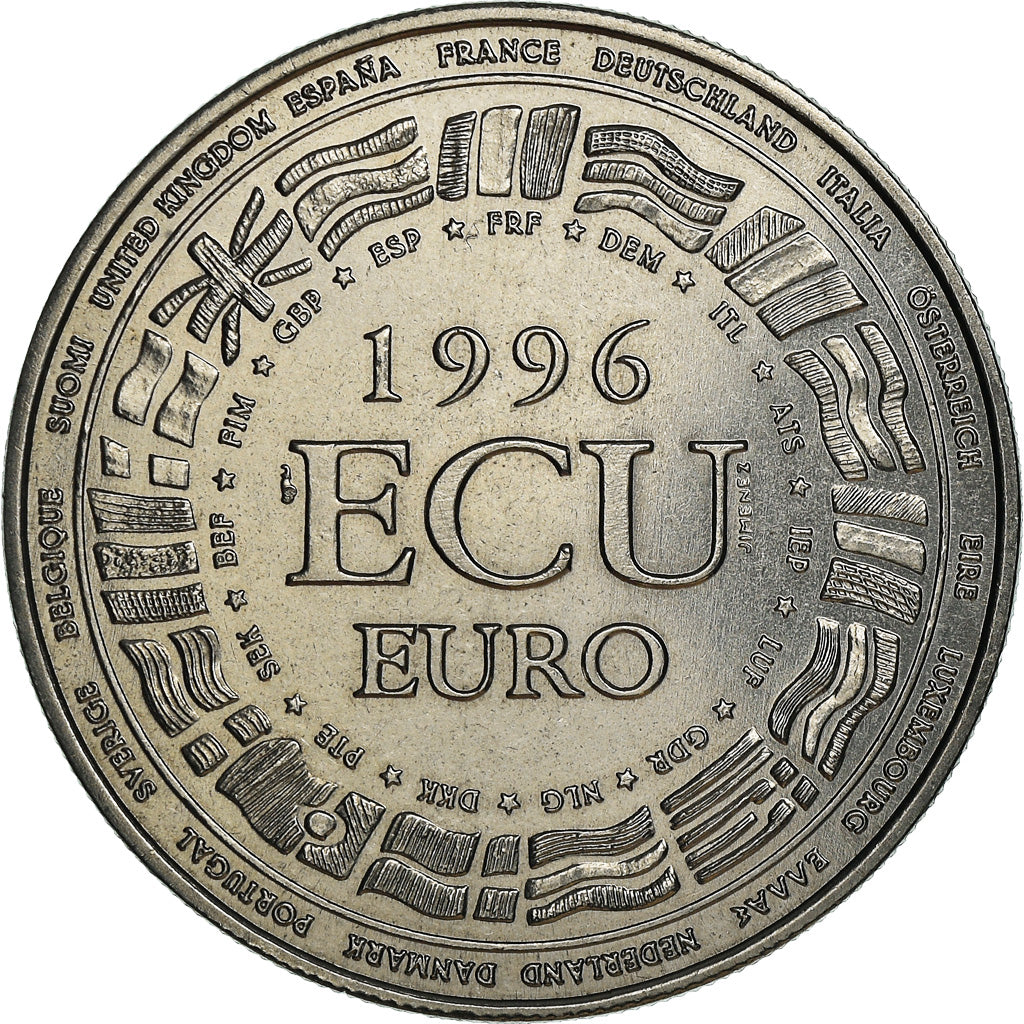 France, Medal, Ecu Europa, Politics, 1996, MS(65-70), Copper-nickel