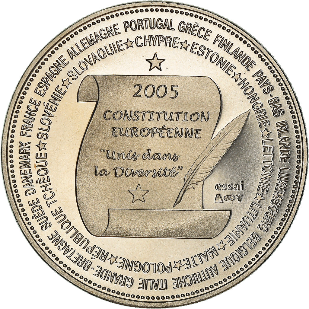 France, Médaille, la Constitution Européenne, Politics, 2005, FDC