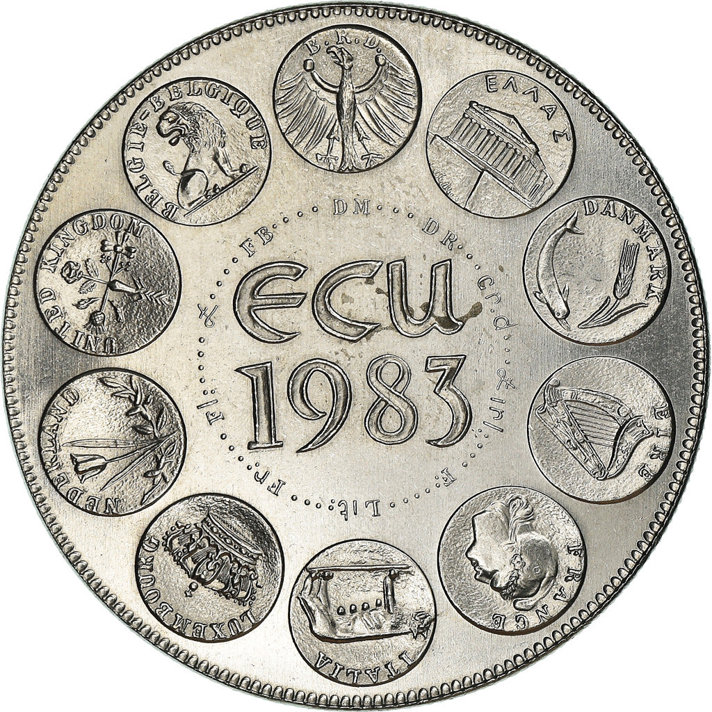 France, Médaille, Ecu Europa, Europe Assise, Politics, 1983, FDC, Copper-nickel