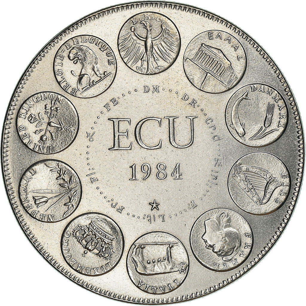 France, Medal, Ecu Europa, Europe Assise, Politics, 1984, MS(65-70)