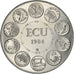 France, Medal, Ecu Europa, Europe Assise, Politics, 1984, MS(65-70)