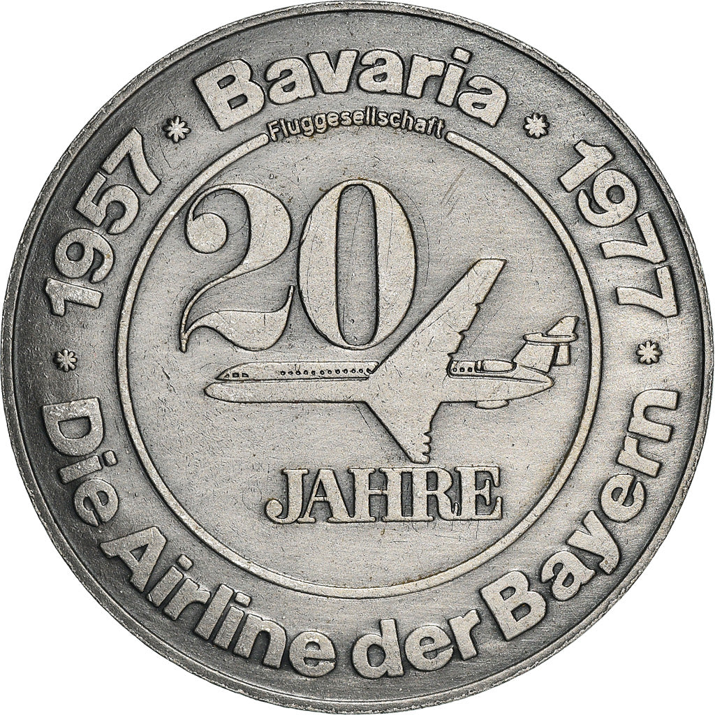 Allemagne, Médaille, Bavaria, Die Airline der Bayern, Aviation, 1977, TTB+