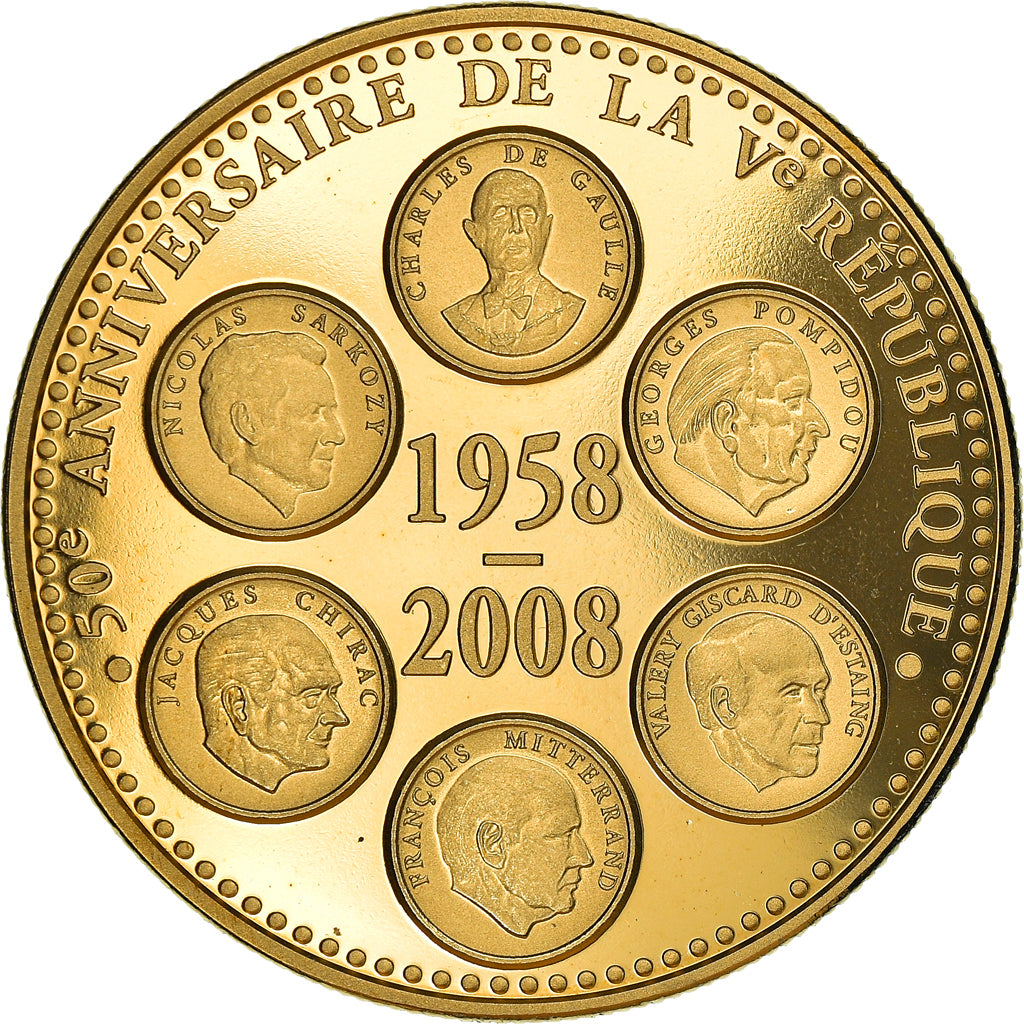 França, Medal, 50 ème Anniversaire de la Vème République, Politics, 2008