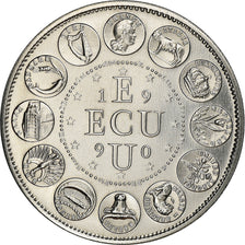 França, Medal, Ecu Europa, Marianne, Politics, 1990, Rodier, MS(65-70)