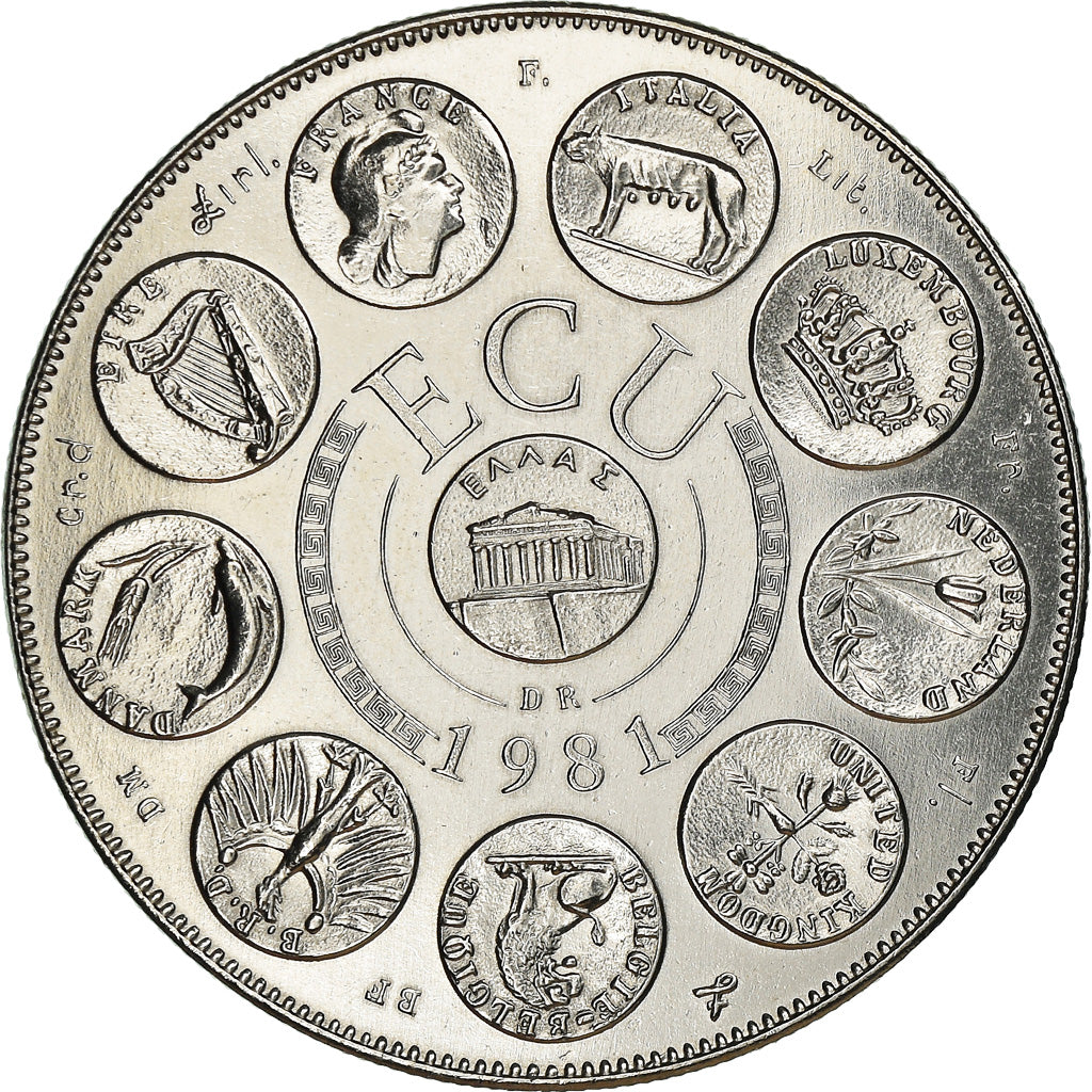 Francja, Medal, Ecu Europa, Europe Assise, Politics, 1981, Rodier, MS(65-70)
