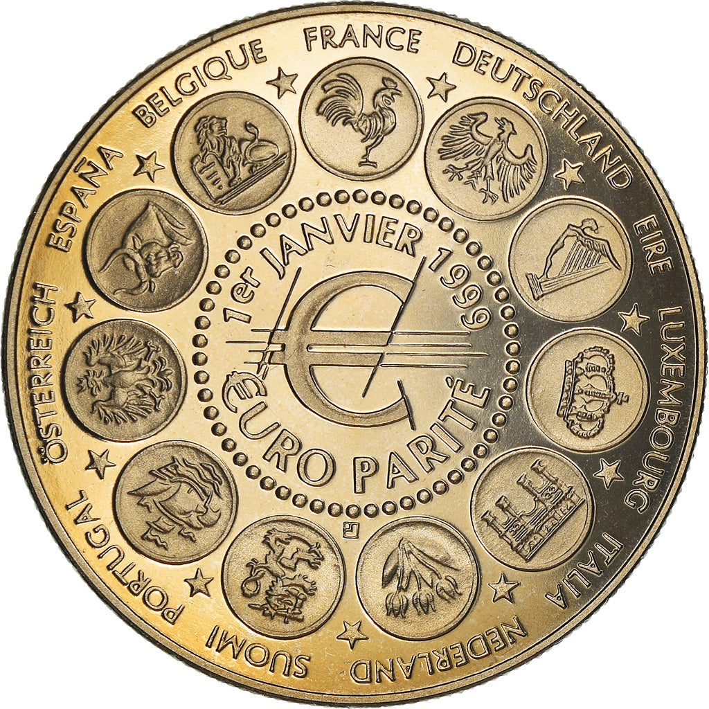 Francia, medalla, 1er Janvier 1999, Euro Parité, EUROPA, Politics, 1999