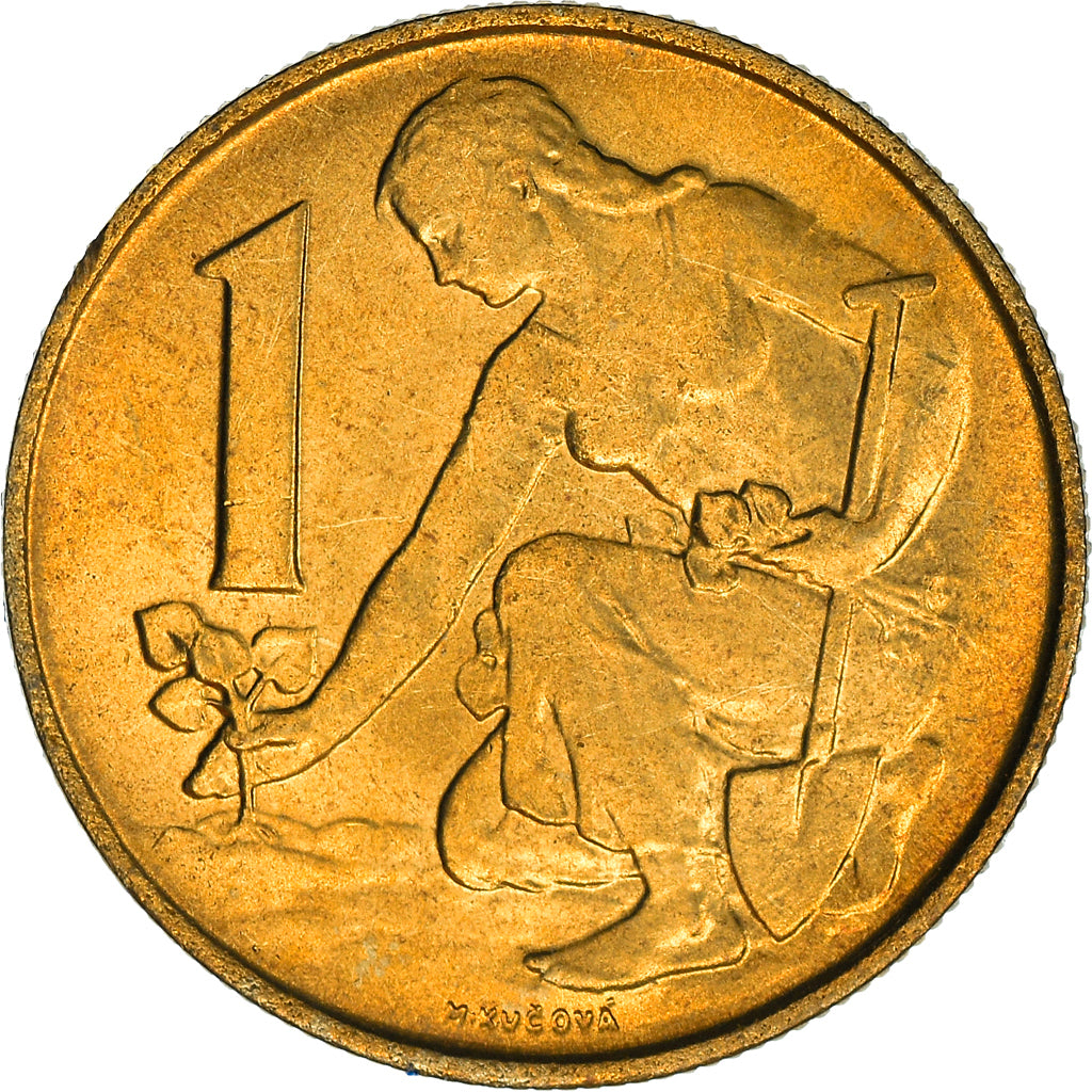 Coin, Czechoslovakia, Koruna, 1990, MS(63), Aluminum-Bronze, KM:50