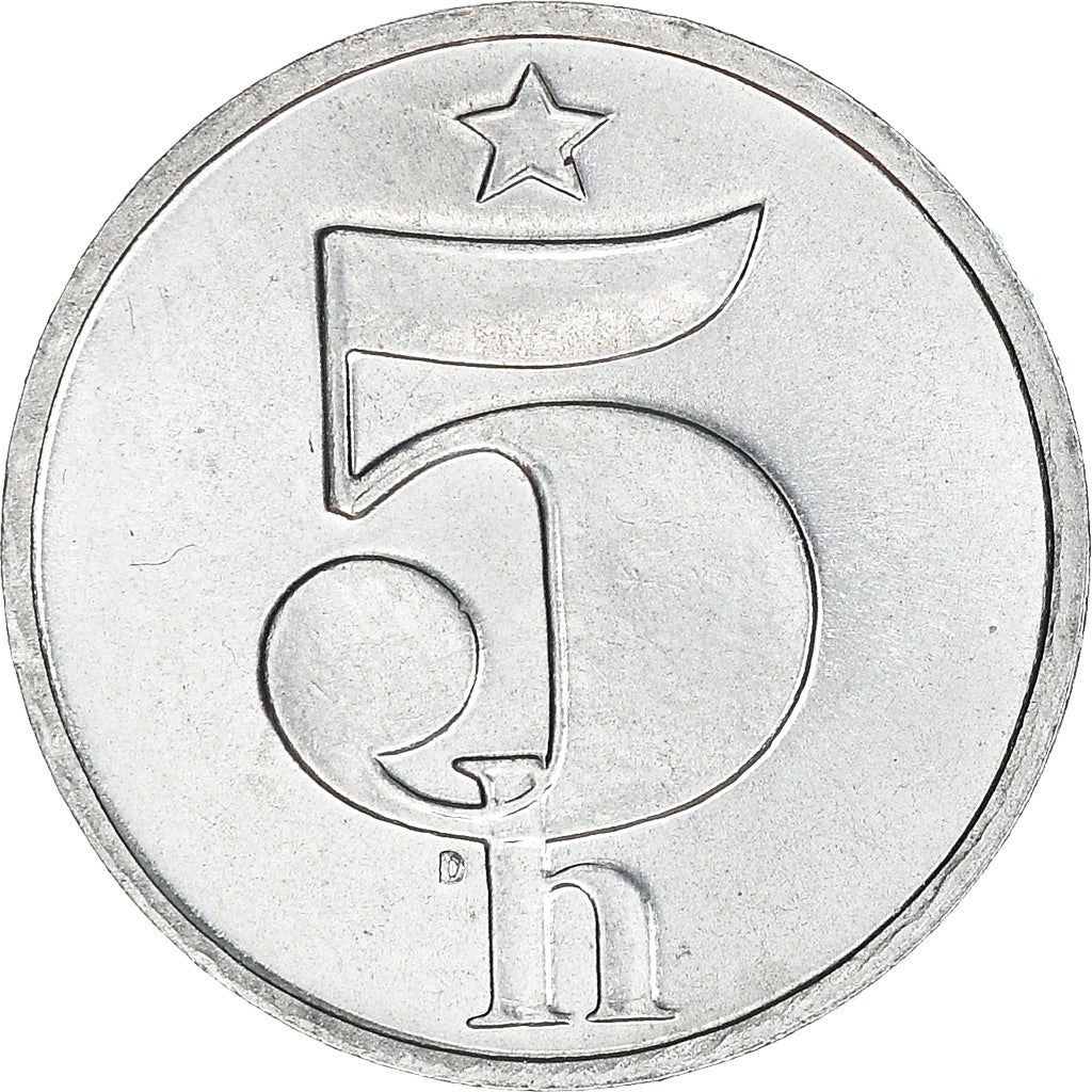 Coin, Czechoslovakia, 5 Haleru, 1990, MS(63), Aluminum, KM:86