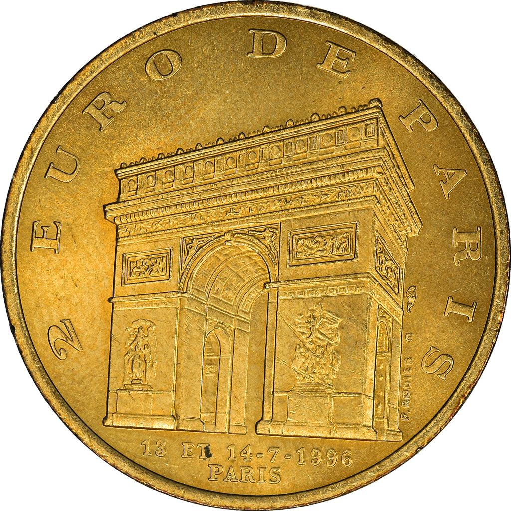 Moeda, França, 2 Euro, 1996, Paris, MS(64), Cobre-Níquel-Alumínio