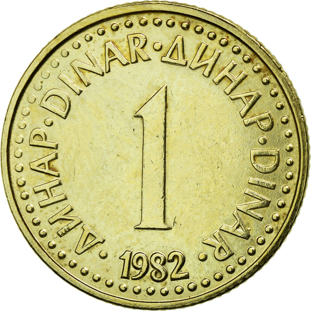 Coin, Yugoslavia, Dinar, 1982, AU(50-53), Nickel-brass, KM:86