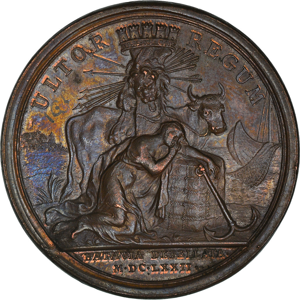 France, Médaille, Louis XIV, La Hollande Subjuguée, History, 1672, Mauger