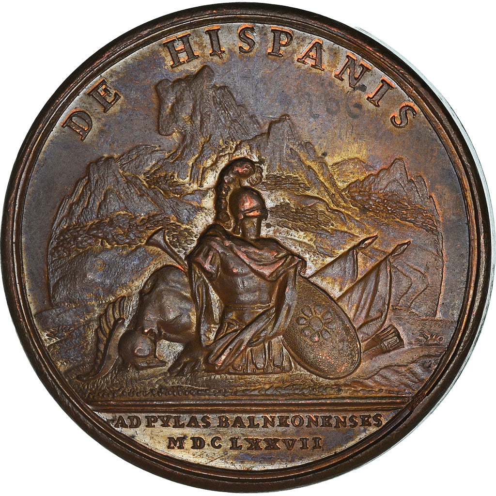 Francja, Medal, Louis XIV, Défaite des Espagnols en Catalogne, Historia, 1677