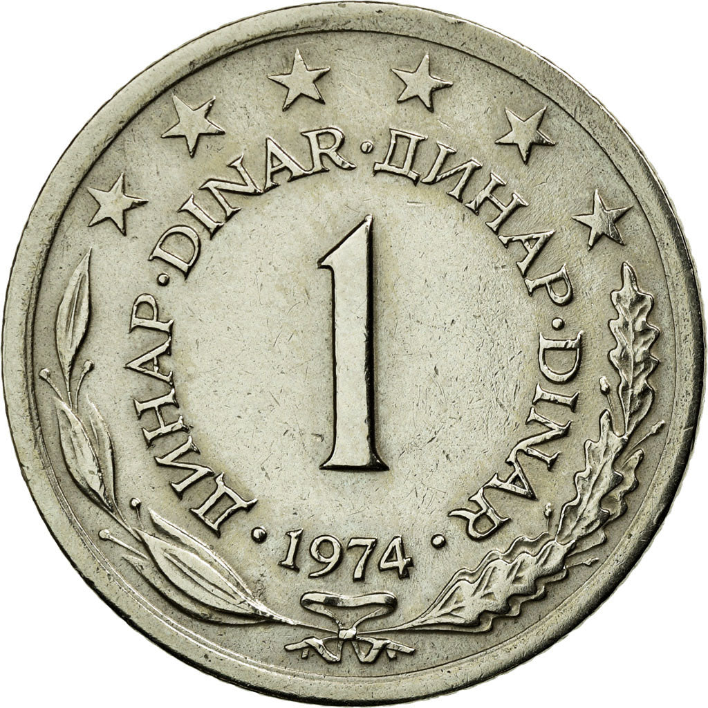 Coin, Yugoslavia, Dinar, 1974, EF(40-45), Copper-Nickel-Zinc, KM:59