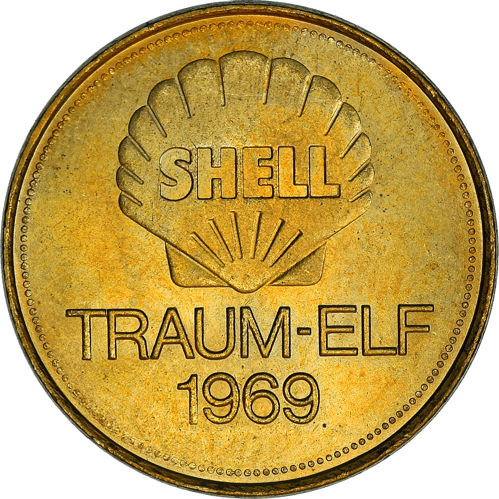 Alemania, Token, Shell, Traum-Elf, Football, Wolfgang Overhat, 1969, SC+, Bronce