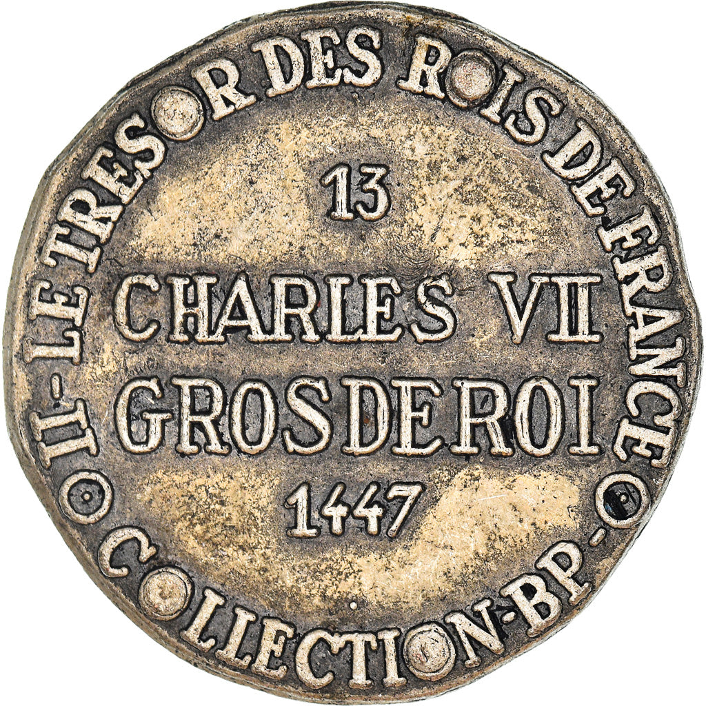 France, Jeton, Collection BP, Gros Charles VII, History, SUP, Cuivre