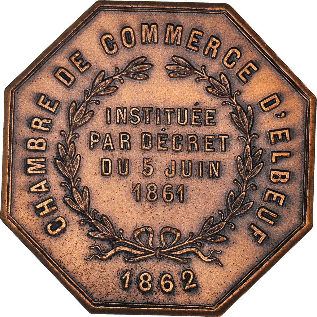 France, Token, Chambre de Commerce d'Elbeuf, Business & industry, 1862