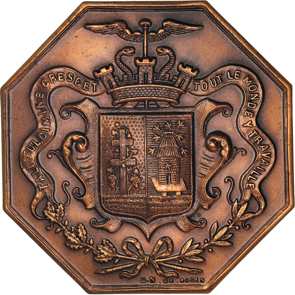 France, Token, Chambre de Commerce d'Elbeuf, Business & industry, 1862, MS(63)