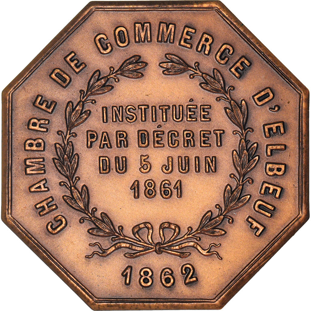 France, Token, Chambre de Commerce d'Elbeuf, Business & industry, 1862, MS(63)