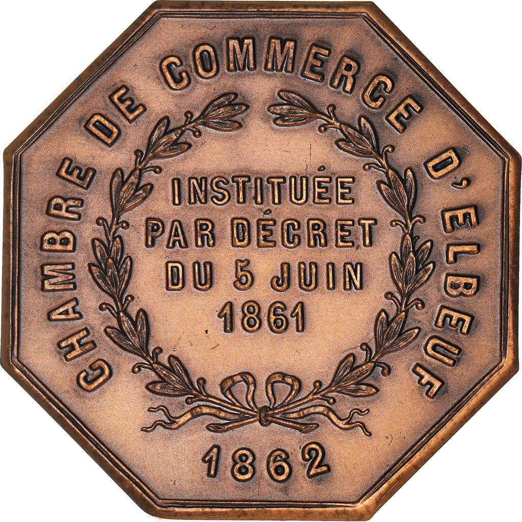 France, Token, Chambre de Commerce d'Elbeuf, Business & industry, 1862, MS(63)