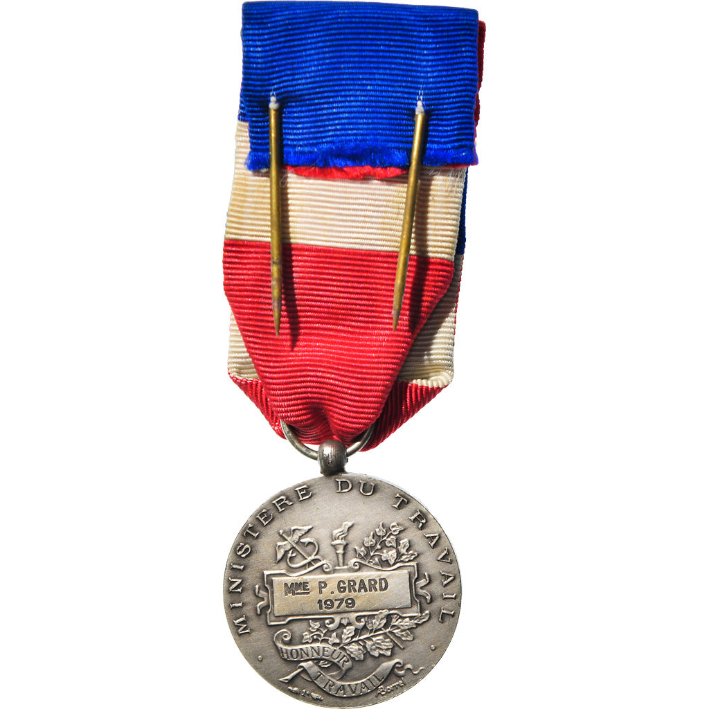 France, Médaille d'honneur du travail, Medal, 1979, Excellent Quality, Borrel