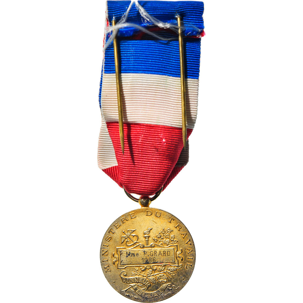 France, Médaille d'honneur du travail, Médaille, 1986, Très bon état