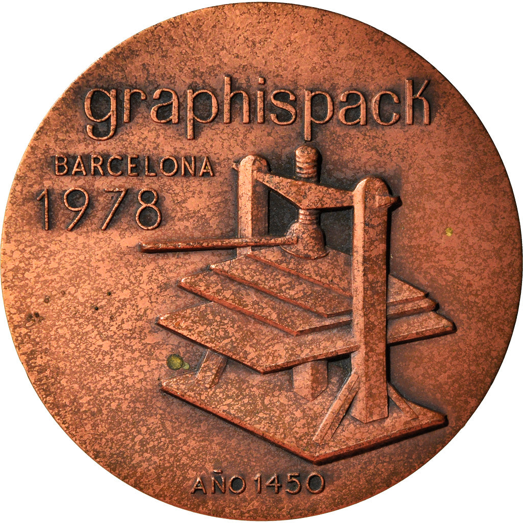 Spanje, Medaille, Siglo, Graphispack, Barcelona, Arts & Culture, 1978, ZF+